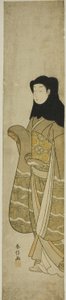 Frau mit schwarzer Kapuze von Suzuki Harunobu
