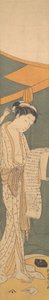 Frau im Nachthemd liest einen Brief, 1764-72 von Suzuki Harunobu