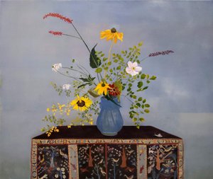 Oktobers Blumen auf einer persischen Schachtel, 2022