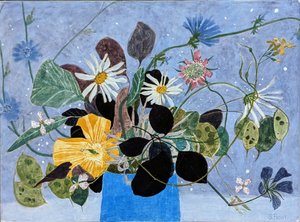 Wilde Blumen mit Wegwarte