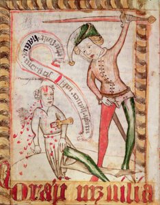 Verbrechen, aus den Nationalen Gesetzbüchern von Magnus Eriksson, um 1450 von Swedish School