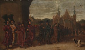 Die Gesandtschaft des Zaren von Moskau auf dem Weg zu einem Treffen der Generalstaaten in Den Haag