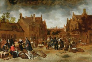 Ein Marktplatz im Winter, 1653