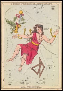 Gloria Frederich, Andromeda und Triangula, ca. 1825 (Karte, Papier, Gewebe)