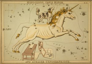 Monoceros, Canis Minor und Atelier Typographique, Illustration aus 