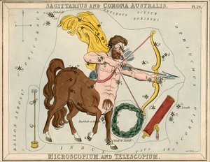 Schütze und Südliche Krone. Mikroskop und Teleskop, ca. 1825 von Sydney Hall