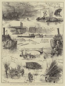 Notizen eines Künstlers beim Oxford und Cambridge Bootrennen von Sydney Prior Hall
