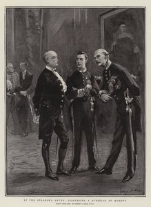 Beim Empfang des Sprechers, eine wichtige Frage diskutierend von Sydney Prior Hall