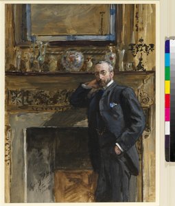 Herr in einem Innenraum bei 5 Fig Tree Court, 1890