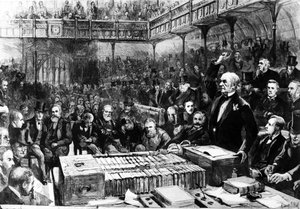 Home Rule Debatte im House of Commons - Gladstones Schlusswort, Illustration aus 