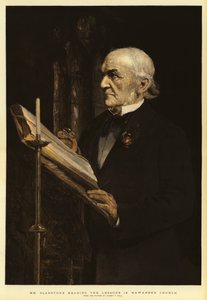 Mr. Gladstone liest die Lektionen in der Hawarden Kirche