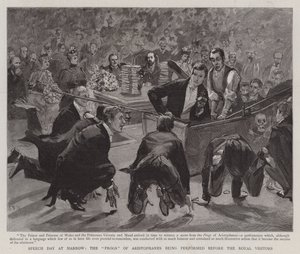 Rede Tag in Harrow, die Frösche von Aristophanes werden vor den königlichen Besuchern aufgeführt von Sydney Prior Hall