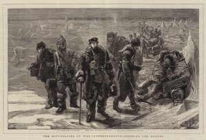 Die Schwierigkeiten der Kriegsberichterstatter beim Überqueren der Donau von Sydney Prior Hall