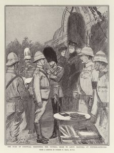 Der Herzog von Cornwall überreicht das Victoria-Kreuz an Leutnant Maxwell in Pietermaritzburg von Sydney Prior Hall