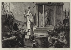 Die Eumeniden des Aischylos, aufgeführt von Studenten in Cambridge von Sydney Prior Hall