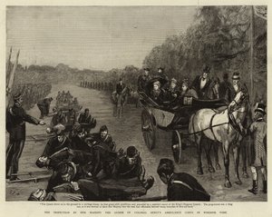 Die Inspektion durch Ihre Majestät die Königin des Ambulanzkorps von Colonel Seely im Windsor Park von Sydney Prior Hall