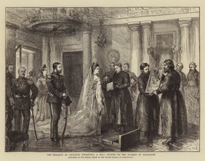 Die Bauern von Smolensk präsentieren ein Heiliges Bild der Herzogin von Edinburgh von Sydney Prior Hall