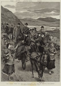 Der königliche Besuch in Irland, Überquerung des Gap of Dunloe, Killarney von Sydney Prior Hall