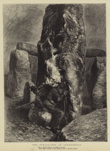 Die Nachzügler bei Stonehenge von Sydney Prior Hall