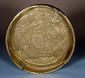 Orientalische Kunst: Jagdpatere aus Gold, um 1200 v. Chr. in Syrien gefertigt