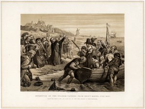 Abreise der Pilgerväter aus Delft Haven, Juli 1620, 19. Jahrhundert