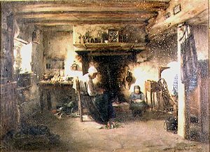 Innenraum einer Bauernhütte