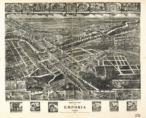 Vogelperspektive von Emporia, Virginia 1907 von T. M. Fowler