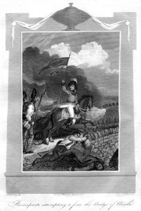 Napoleon Bonaparte versucht, die Brücke von Arcola zu erzwingen, 1816