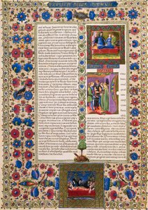 Incipit aus dem Buch Ruth, aus Band II der Bibel von Borso d