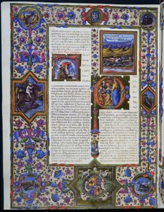 Incipit des Gleichnisses von Salomo, aus dem ersten Band der Bibel von Borso d