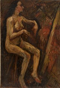 Akt einer sitzenden Frau von Tadeusz Makowski