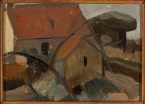 Haus mit rotem Dach von Tadeusz Makowski