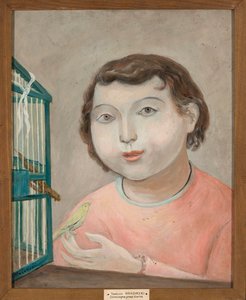 Mädchen mit Kanarienvogel von Tadeusz Makowski