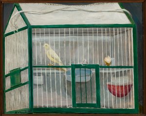 Käfig mit Kanarienvogel von Tadeusz Makowski