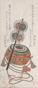 Trommel und Keiro, eine Art Musikinstrument für den Bugaku-Tanz, 19. Jahrhundert von Takashima Chiharu