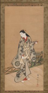 Frau auf der Veranda von Takizawa Shigenobu