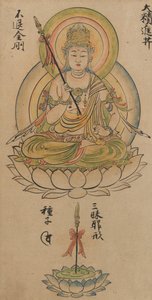 Daishojin Bosatsu, aus dem Album der buddhistischen Gottheiten aus der Diamantwelt..., 12. Jahrhundert von Takuma Tameto