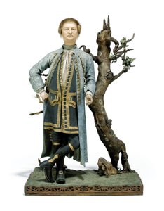 Bemalte Tonfigur, traditionell als David Garrick identifiziert, ca. 1770