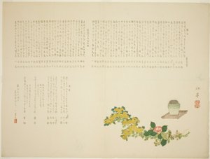 Räuchergefäß. Chrysanthemen und Kamelien von Tanaka Shûtei