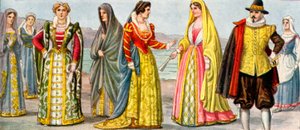 Italienische Kleidung des 17. Jahrhunderts von Tancredi Scarpelli