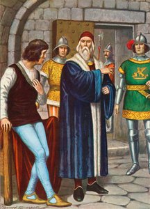 Doge Francesco Foscari befiehlt seinem Sohn, den Anweisungen der Republik zu gehorchen von Tancredi Scarpelli