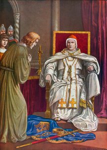 Heiliger Römischer Kaiser Heinrich IV. tut Buße, um seine Exkommunikation durch Papst Gregor VII. rückgängig zu machen von Tancredi Scarpelli
