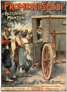 Illustration für das Cover von Die Liebenden von Alessandro Manzoni, um 1930