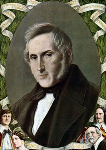 Porträt von Alessandro Manzoni (1785 - 1873), italienischer Schriftsteller Illustration von Tancredi Scarpelli (1866-1937) aus „Storia d