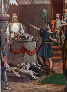 Römische Antike, Dritter Samnitenkrieg: Samnitische Zeremonie und Opfergabe vor der Schlacht von Aquilonia, 293 v. Chr. von Tancredi Scarpelli