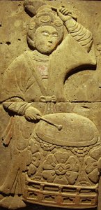 Stele, die einen Musiker darstellt (Terrakotta)
