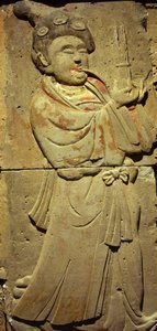 Terrakotta-Stele mit Musiker, Tang-Dynastie