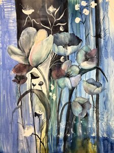 Ätherische blaue Blumen