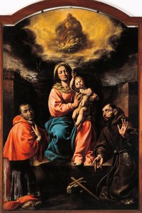 Madonna mit Kind und den Heiligen Franziskus und Karl von Tanzio da Varallo