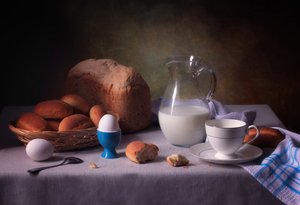 Rustikales Frühstück Stillleben